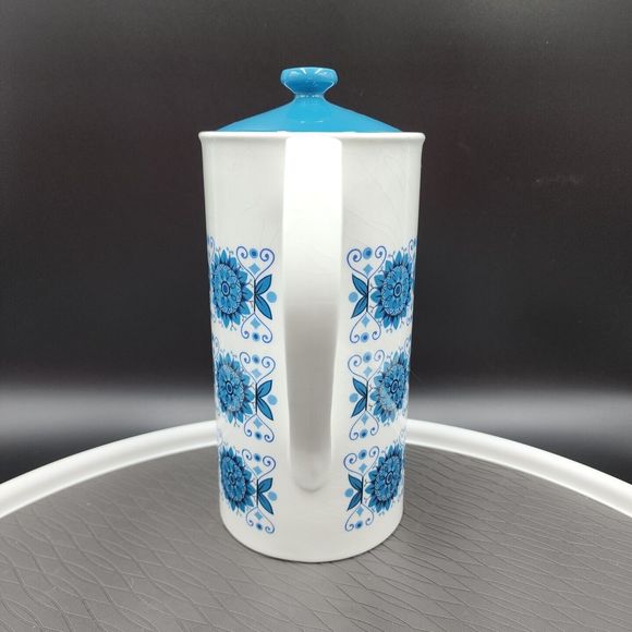 Vintage Engadine Coffee Tea Pot by JOHNSON BROTHERS England MCM 1974-78 Art Deco - Picture 2 of 11